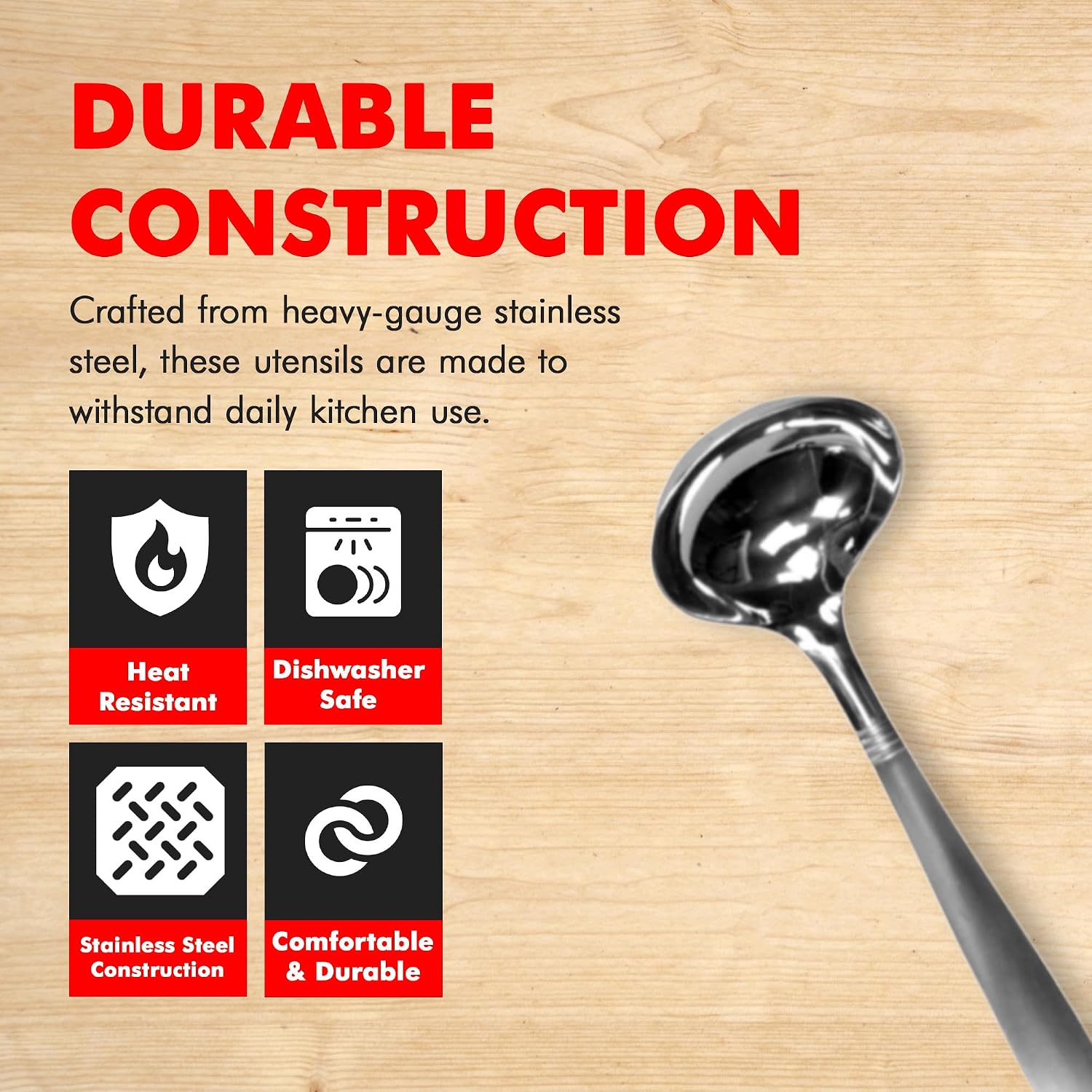 Chef Craft Select Cooking Ladle, 11.5 inch, Stainless Steel - Image 3