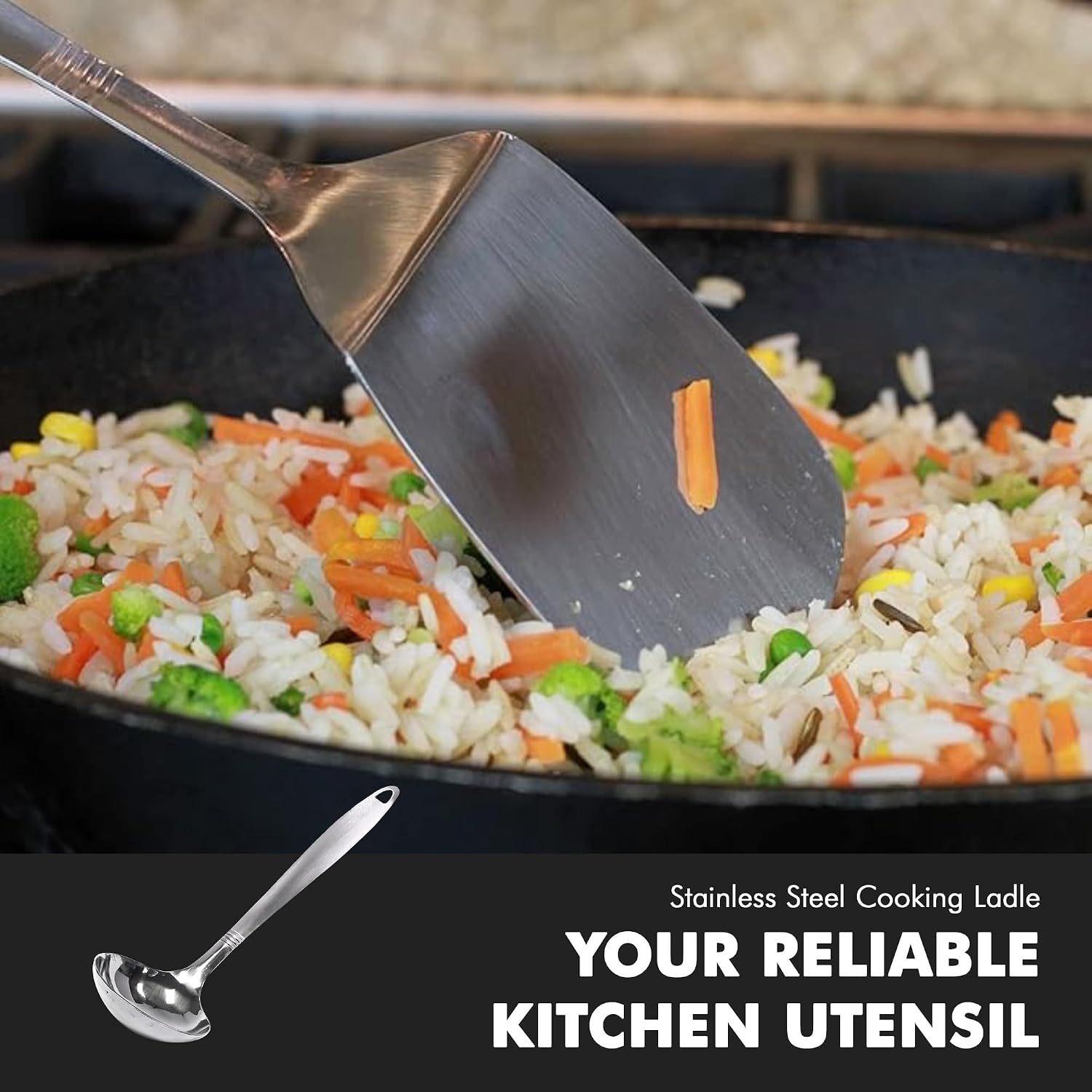 Chef Craft Select Cooking Ladle, 11.5 inch, Stainless Steel - Image 4