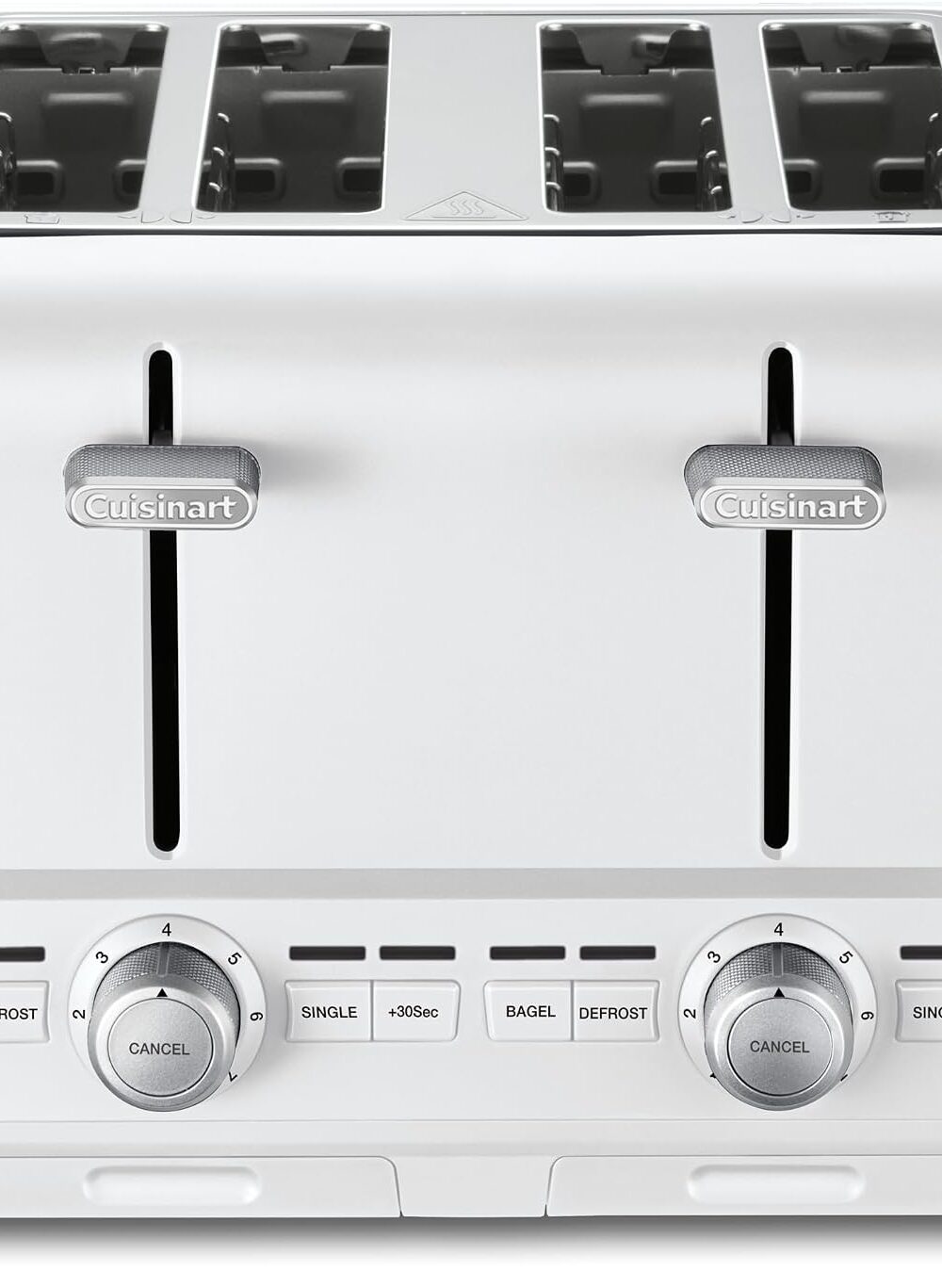 Cuisinart 4-Slice XL Slot Toaster, Extra-Wide Slots, 7 Shade Setting, White | CPT-1400, Extra-wide 4-slice slots, Bagel/Defrost/Cancel functions, High-Lift QuickView lever, Removable crumb tray