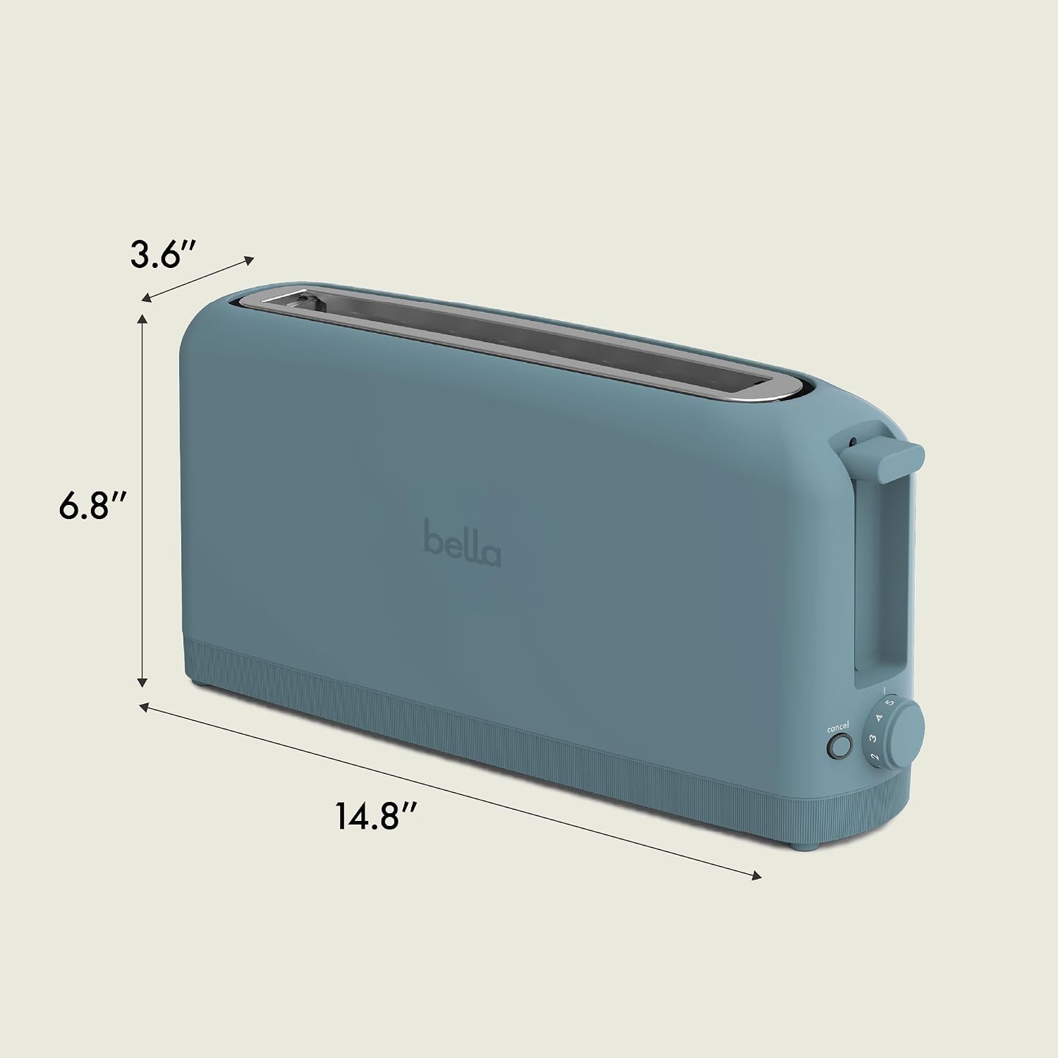 bella Fits-Anywhere™ 2-Slice Slim Toaster, Long Slot & Extra Wide, Surf - Image 8