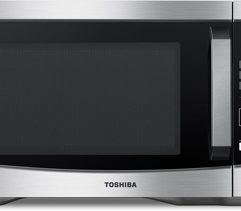 TOSHIBA Countertop Microwave Oven, 1.2 Cu.Ft, 1000W, Stainless Steel | Smart Humidity Sensor, 12 Auto Menus, Mute Function, ECO Mode, Easy Clean Interior